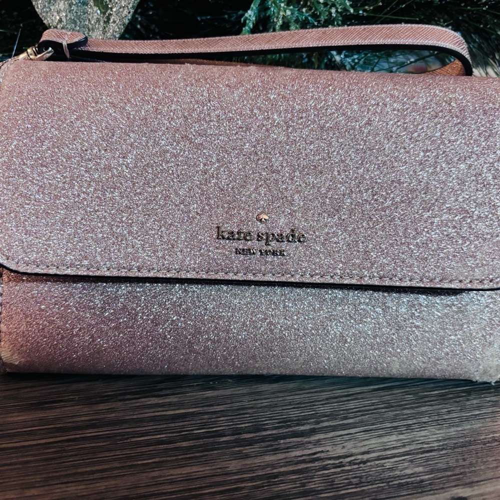 Kate Spade Rose Gold Glitter Wristlet